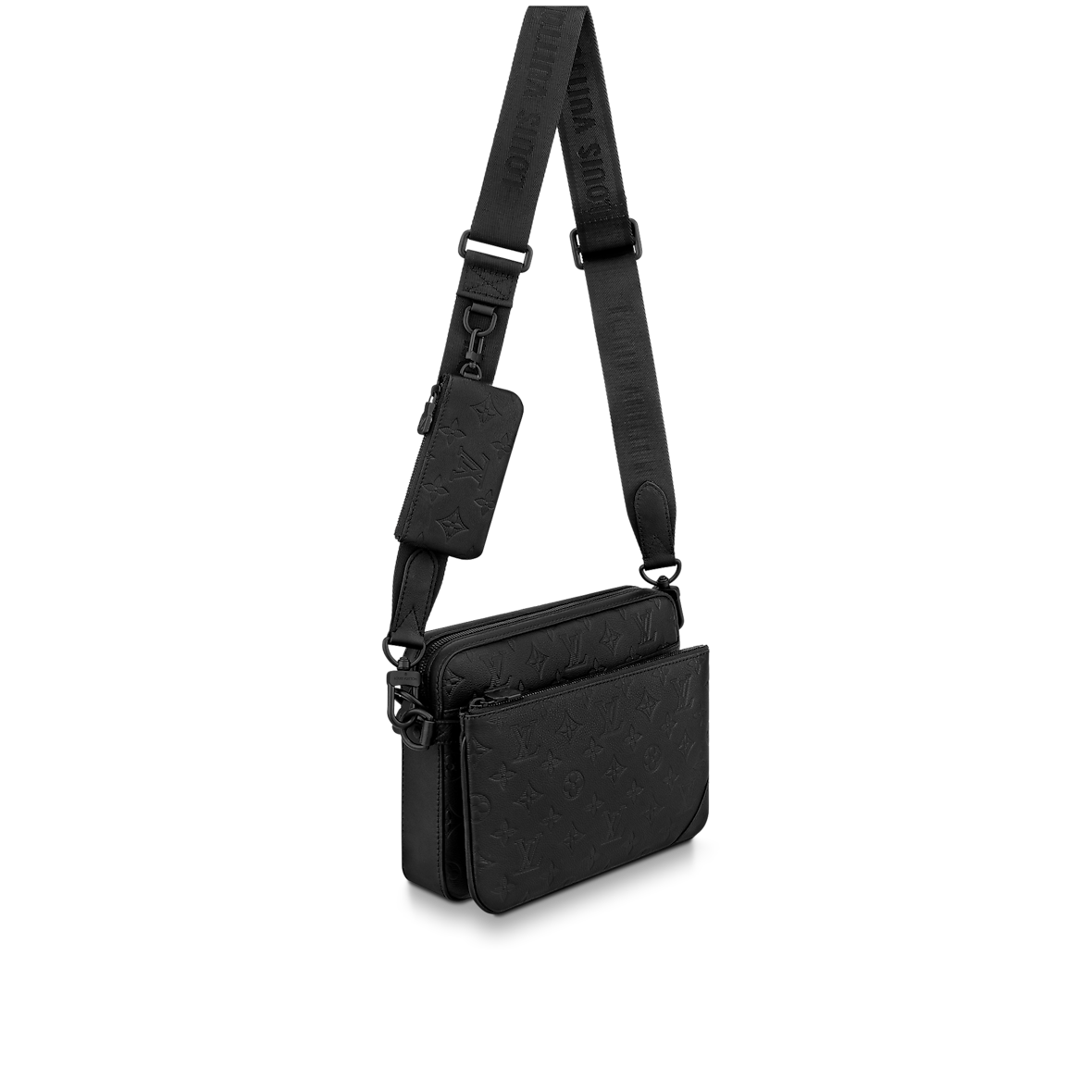 LV 2026 Trio Messenger Black Monogram Shadow Leather